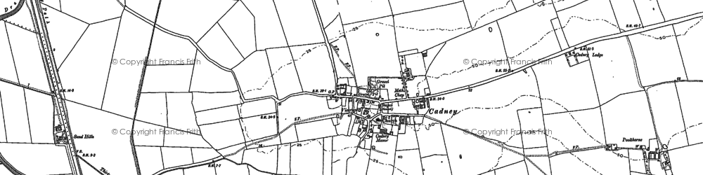 Old map of Cadney in 1885