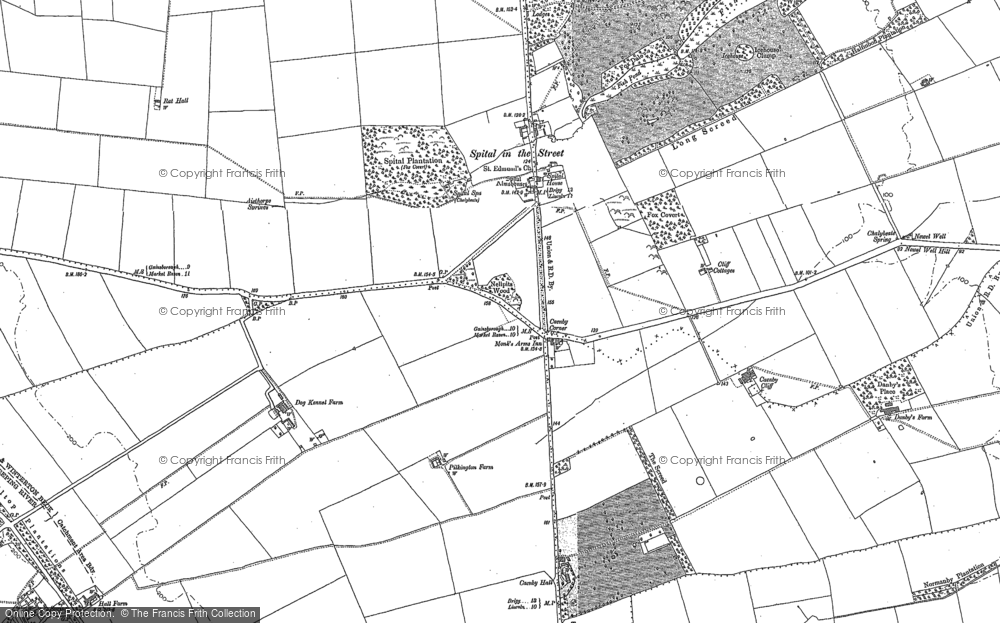 Old Map of Caenby Corner, 1885 in 1885