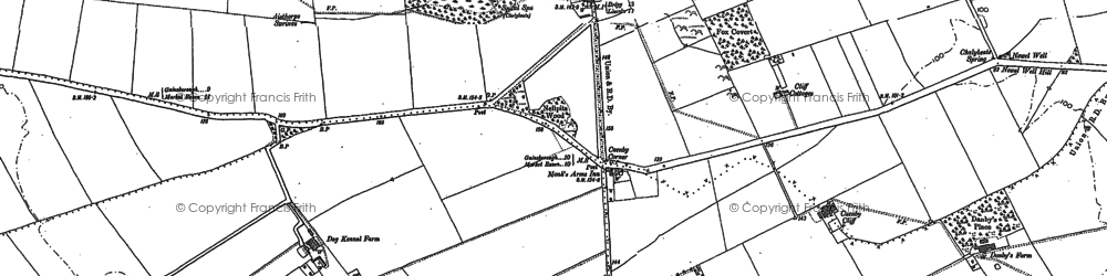 Old map of Caenby Corner in 1885