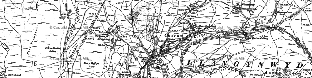 Old map of Caerau in 1875