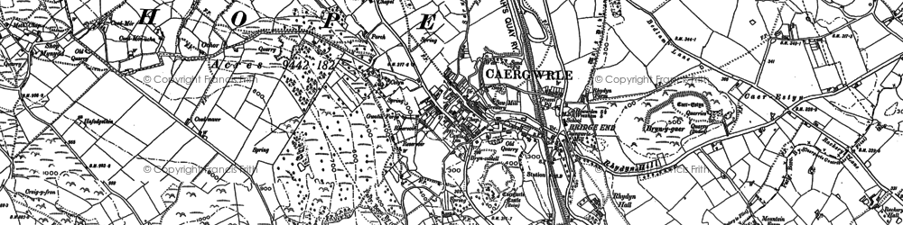 Old map of Caergwrle in 1898