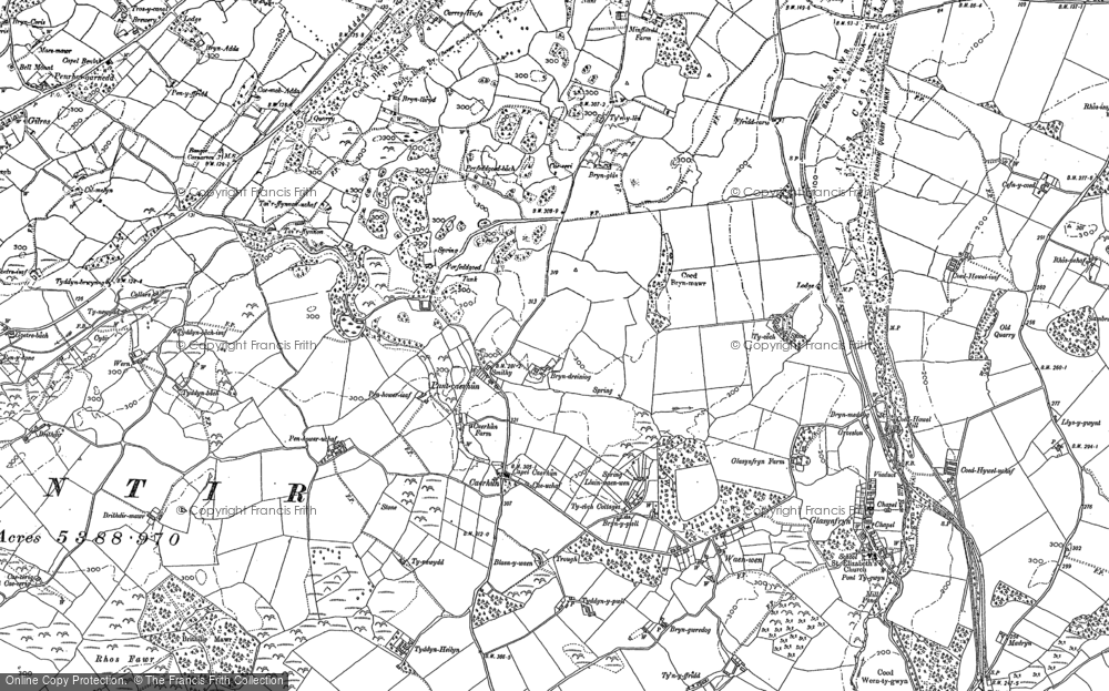 Old Map of Caerhun, 1888 - 1899 in 1888
