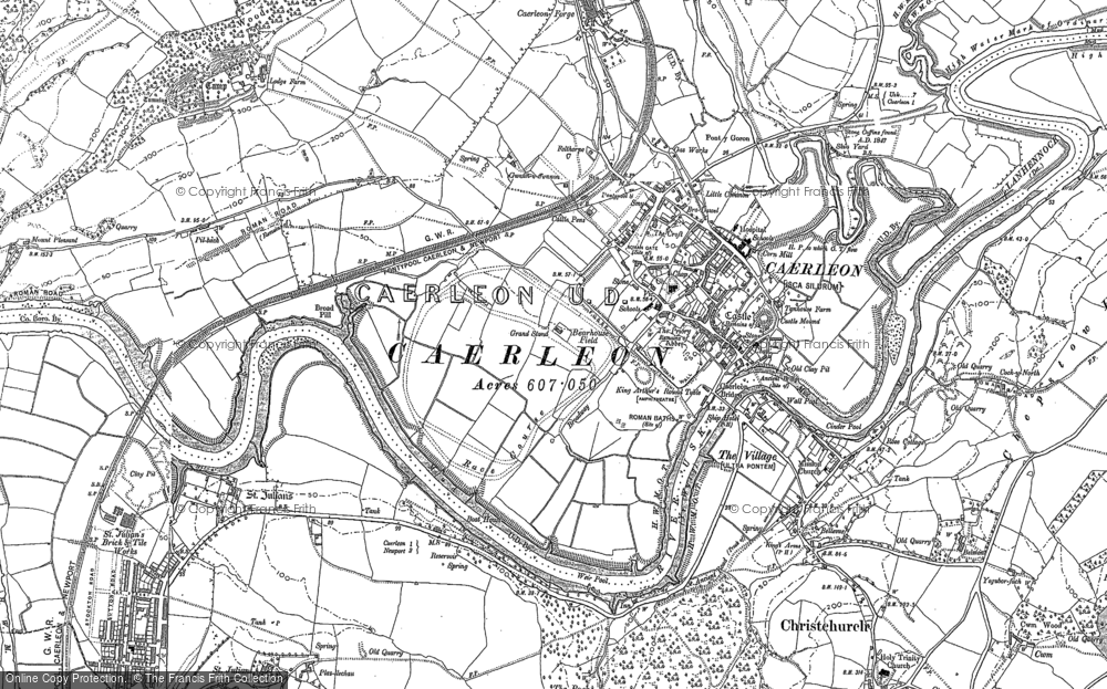 Old Map of Caerleon, 1899 - 1900 in 1899