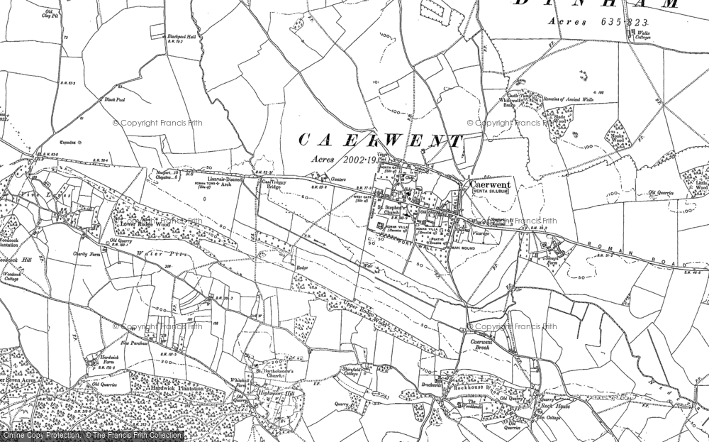 Old Map of Caerwent, 1900 in 1900