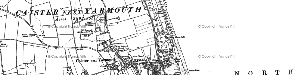 Old map of North Denes in 1904