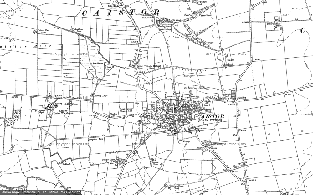 Old Map of Historic Map covering Whitegate Hill in 1886