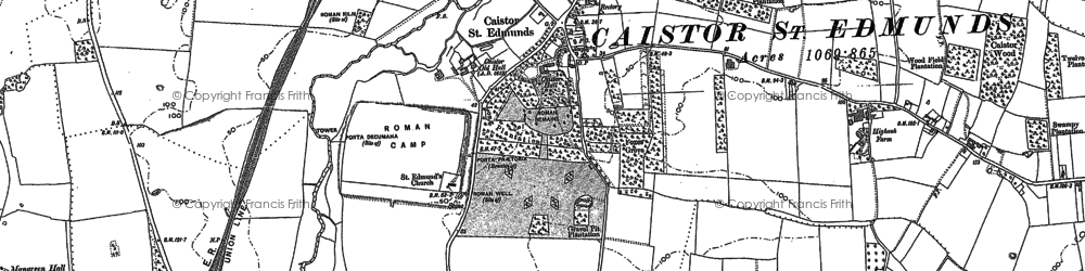 Old map of Caistor St Edmund in 1881