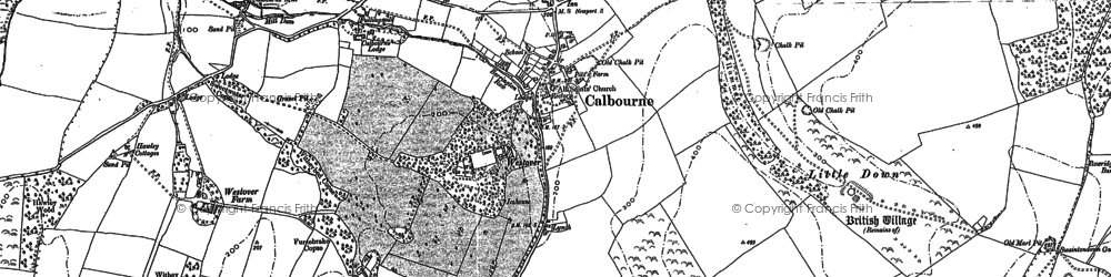 Old map of Calbourne in 1907