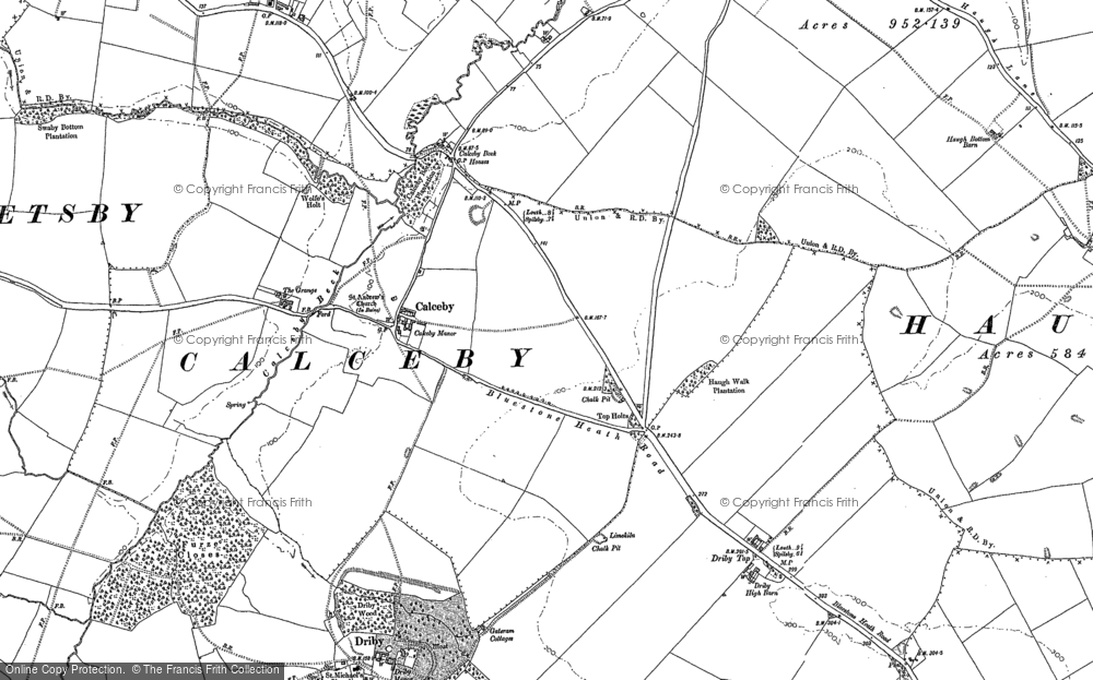 Old Map of Calceby, 1887 - 1888 in 1887