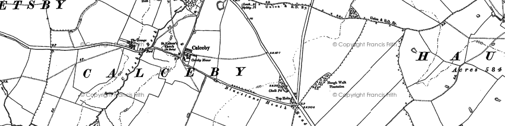 Old map of Calceby in 1887
