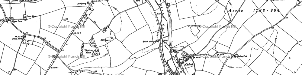 Old map of Calcot in 1882
