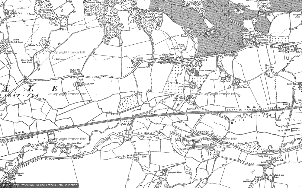 Old Map of Calcot, 1898 in 1898