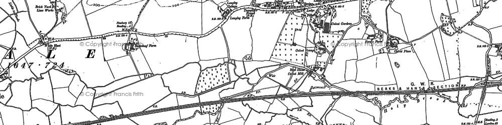 Old map of Calcot in 1898