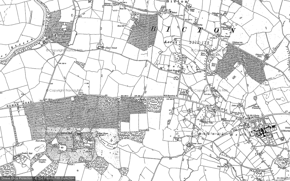 Old Map of Calcott, 1881 in 1881