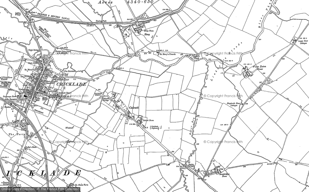 Old Map of Calcutt, 1898 - 1899 in 1898