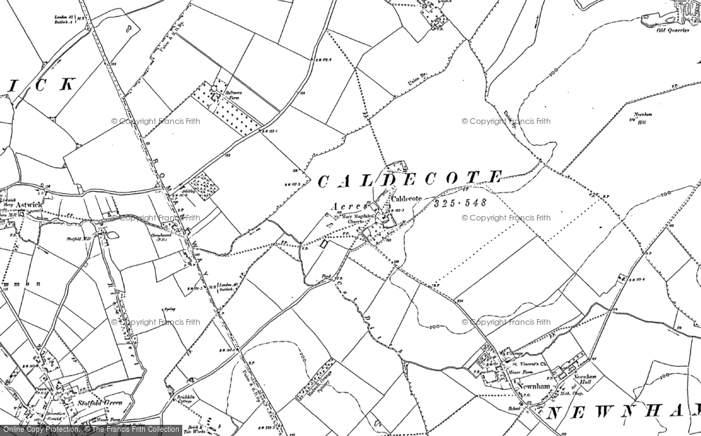 Old Map of Caldecote, 1900 in 1900