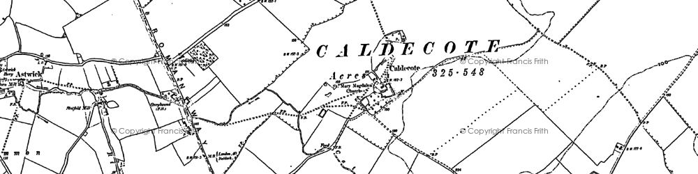 Old map of Caldecote in 1900