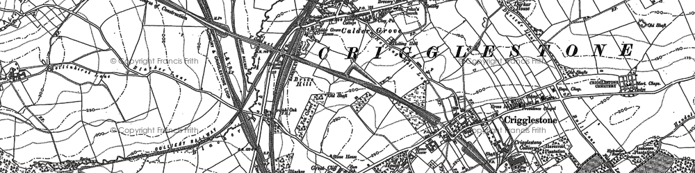 Old map of Calder Grove in 1890