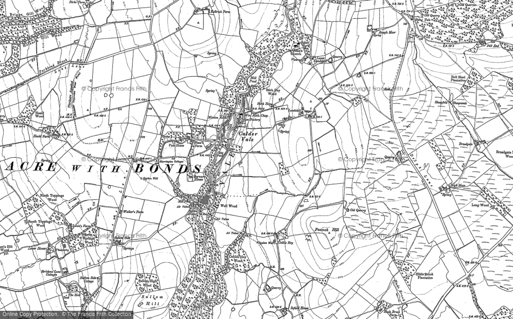 Old Map of Calder Vale, 1910 in 1910