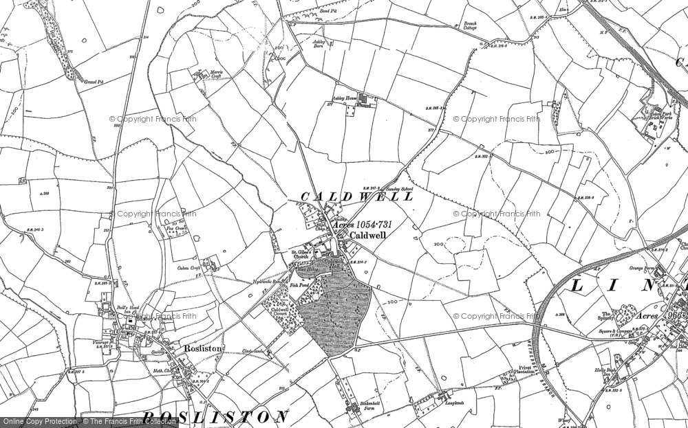 Old Map of Historic Map covering Ashleigh Ho in 1900