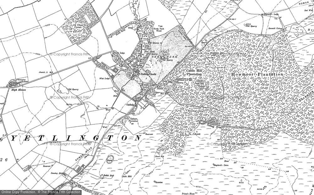 Old Map of Historic Map covering Yetlington in 1896