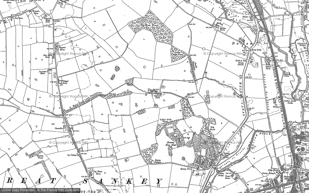 Old Map of Callands, 1891 - 1905 in 1891
