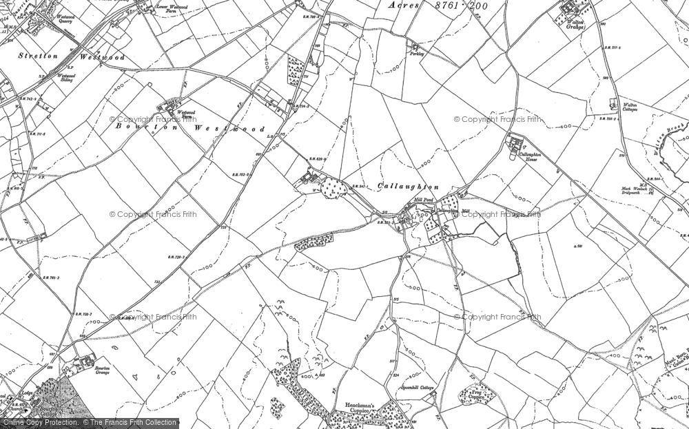 Old Map of Callaughton, 1882 in 1882