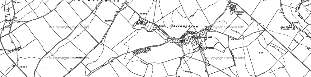 Old map of Callaughton in 1882