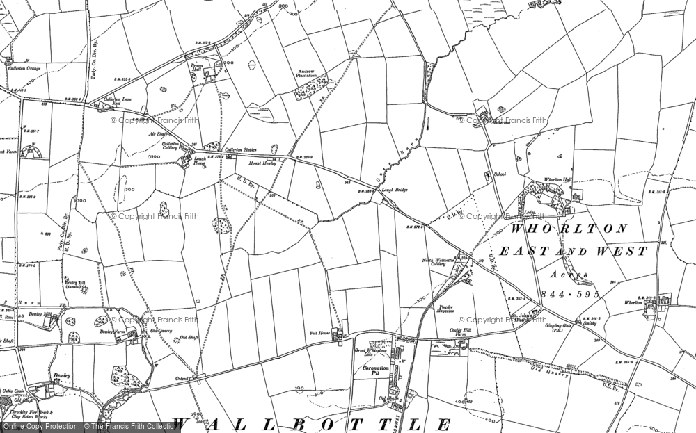 Old Map of Historic Map covering Dewley Hill in 1894