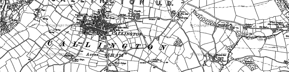 Old map of Callington in 1905