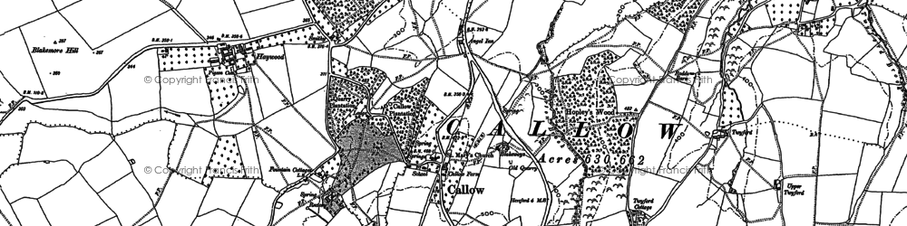 Old map of Callow in 1886