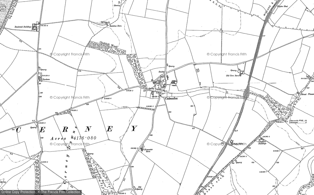 Old Map of Historic Map covering Ashwell Lodge in 1882