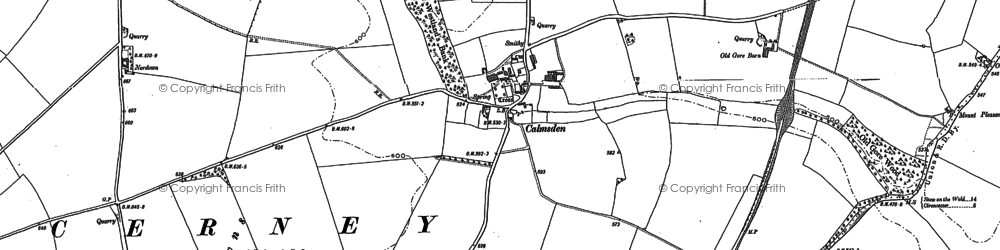 Old map of Calmsden in 1882