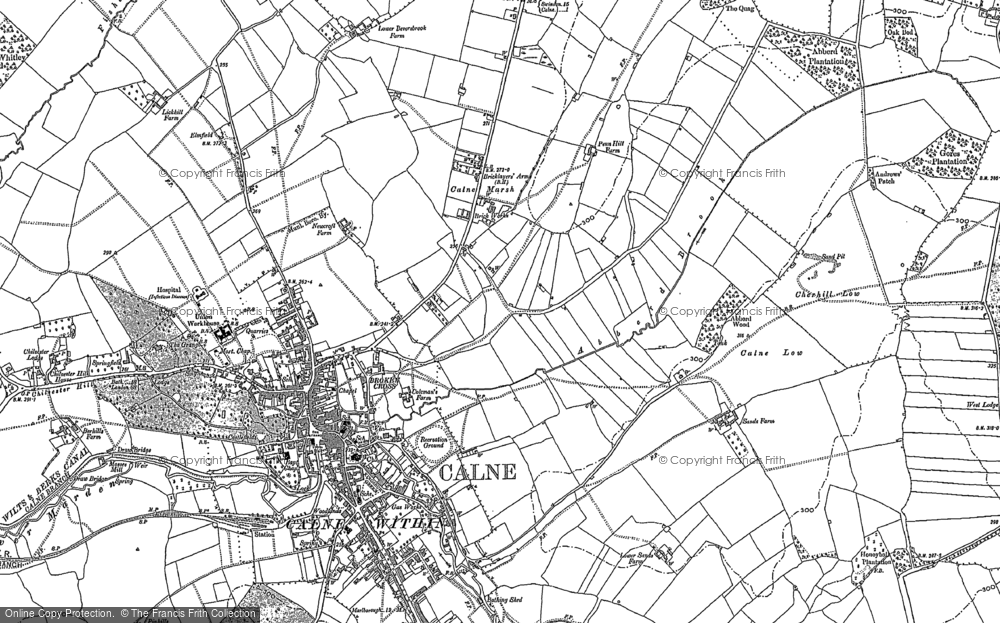 Old Map of Historic Map covering Abberd Brook in 1899