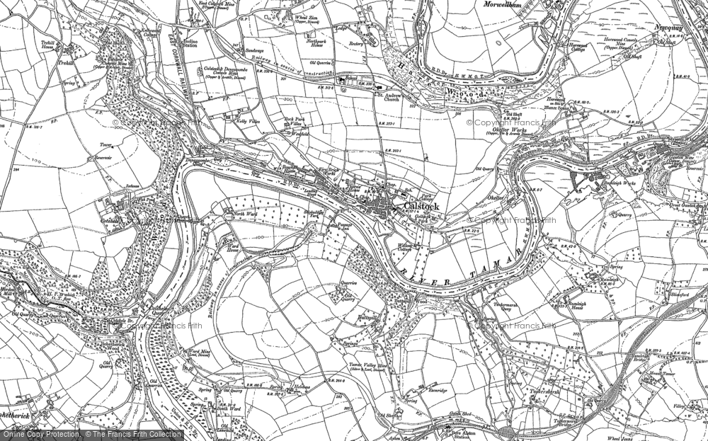 Old Map of Calstock, 1905 in 1905