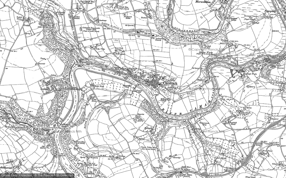 Old Map of Historic Map covering Buttspill in 1905