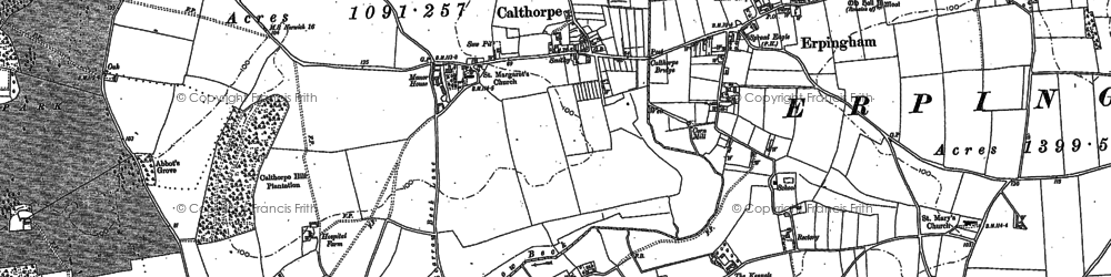Old map of Calthorpe in 1885