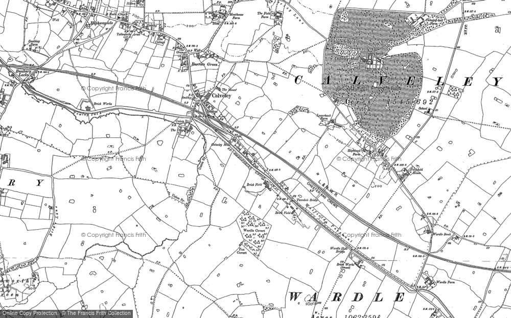 Old Map of Calveley, 1897 in 1897