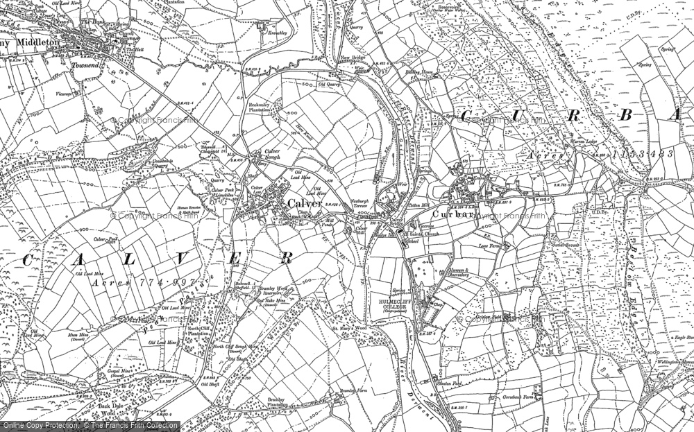 Old Map of Calver, 1878 - 1879 in 1878