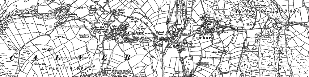 Old map of Calver in 1878