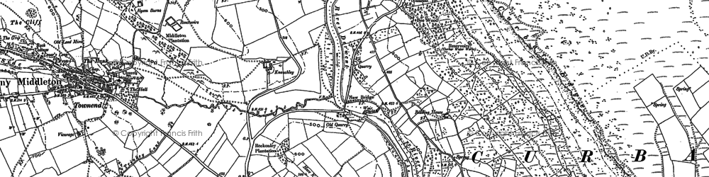Old map of Calver Sough in 1878
