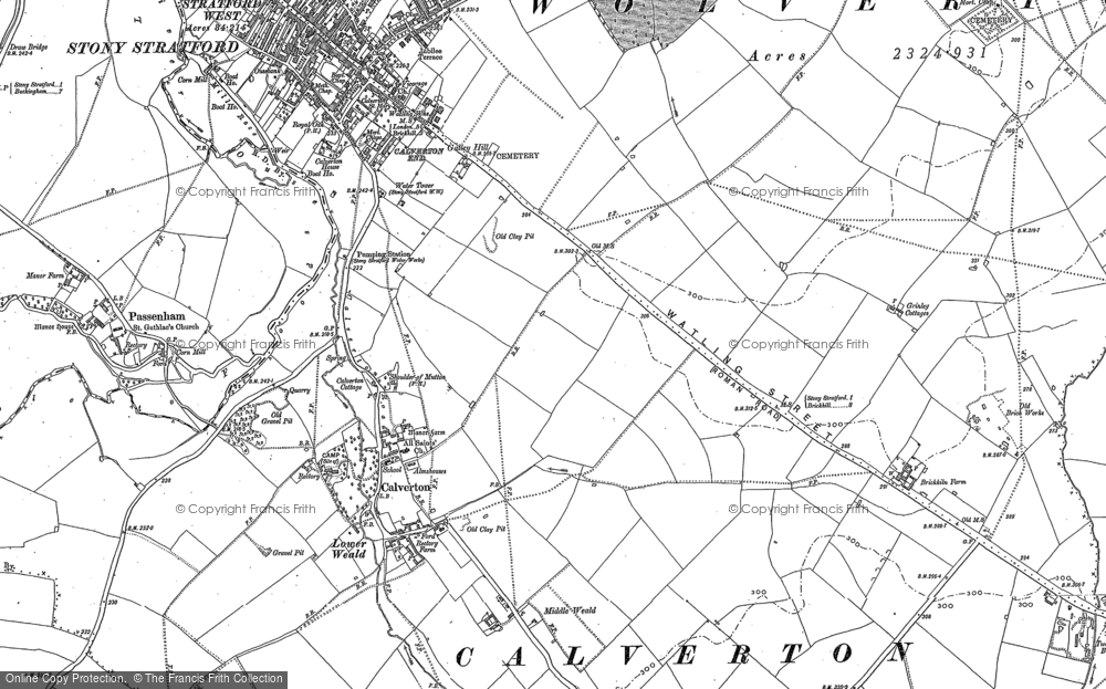 Old Map of Historic Map covering Middle Weald in 1898