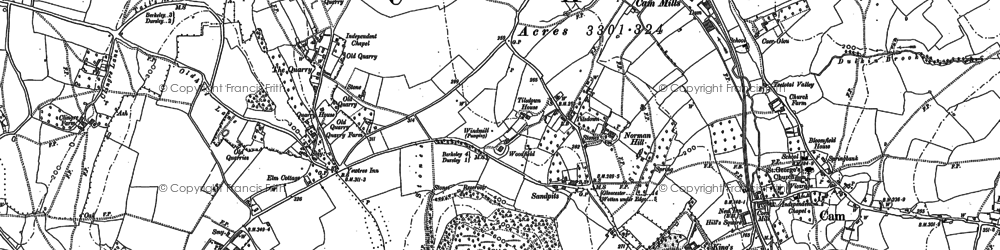 Old map of Cam in 1882