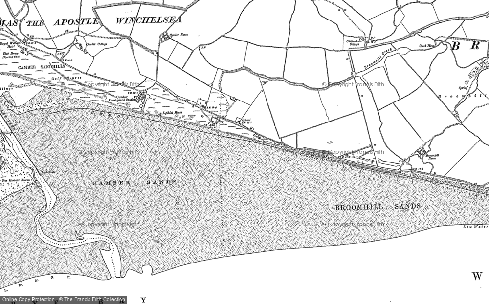 Old Map of Historic Map covering Camber Sands in 1908