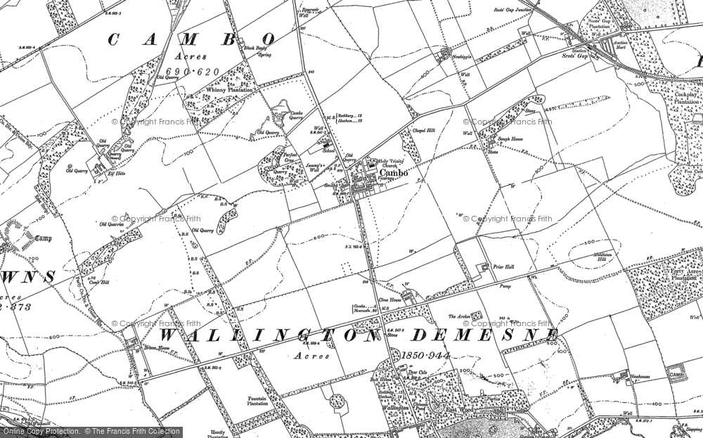 Old Map of Cambo, 1895 - 1896 in 1895