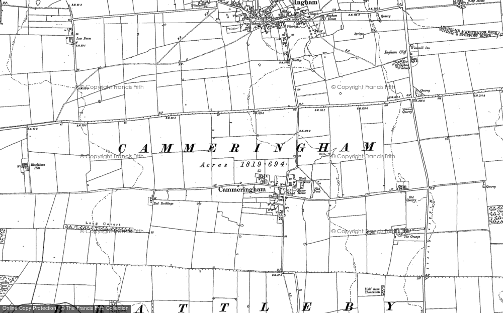 Old Map of Cammeringham, 1885 in 1885