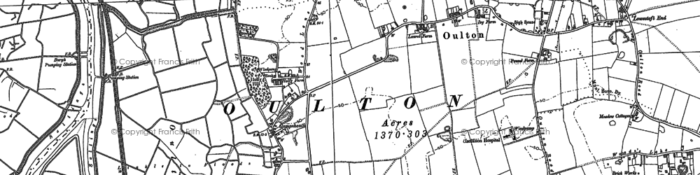 Old map of Blundeston Marshes in 1904