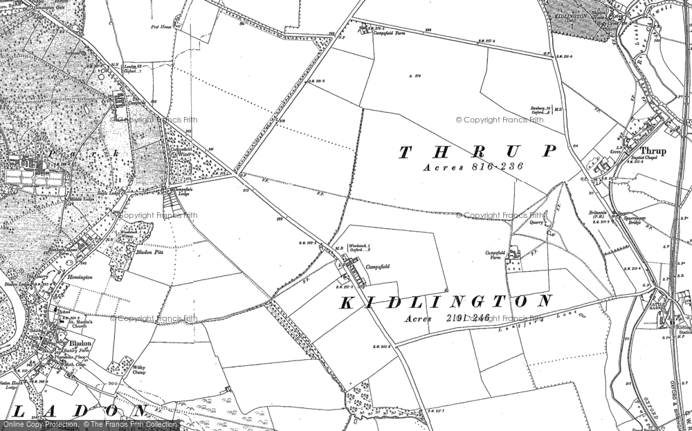 Old Map of Campsfield, 1898 in 1898