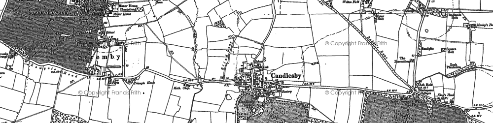 Old map of Candlesby in 1887