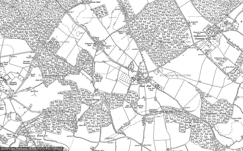 Old Map of Historic Map covering Cross Lanes in 1897